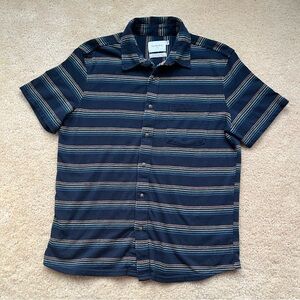 Goodfellow & Co. Men’s Blue Striped Short Sleeve Button Down Shirt - M - VGUC